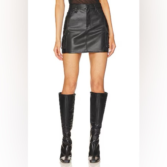 Pistola Rhea Cargo Mini Skirt in Black Slate NWT - Picture 14 of 14